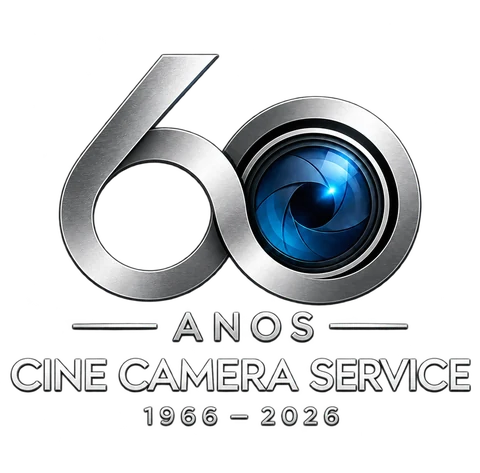 Logo comemorativo de 60 anos da Cine Camera Service, 1966 a 2026